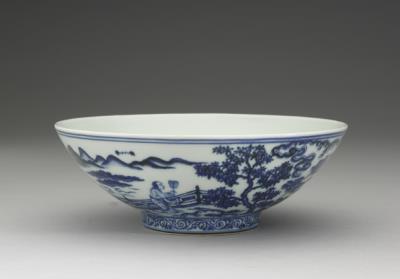 图片[2]-Bowl with underglaze-blue illustration of court ladies in a setting described in the T’ang poem “Autumn Evening, Hsuan-te reign (1426-1435), Ming dynasty-China Archive